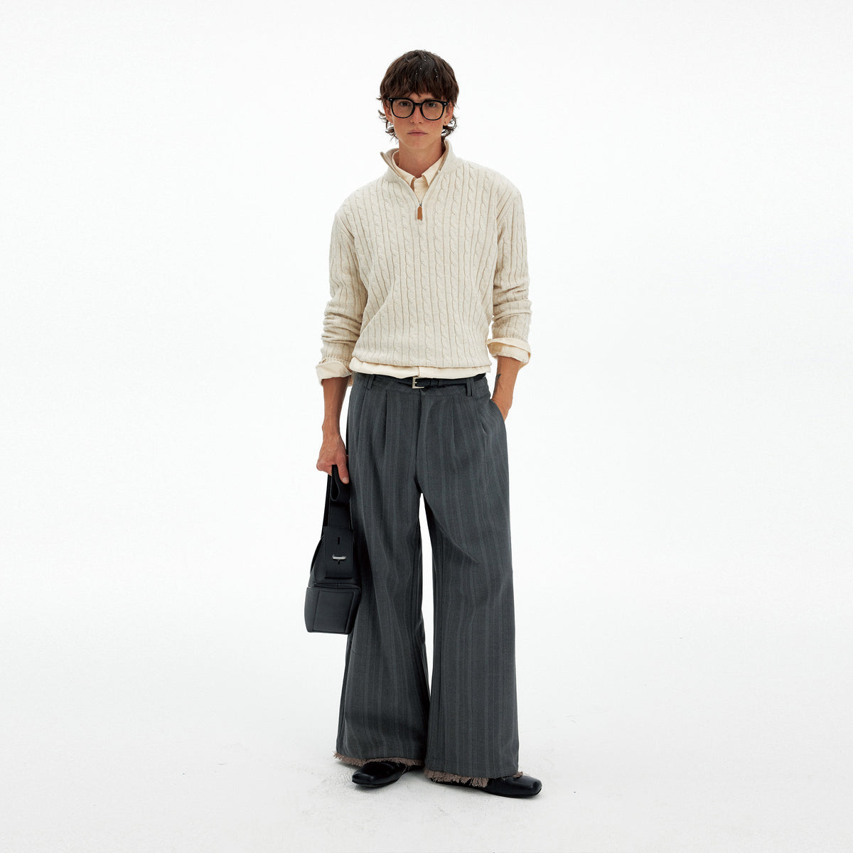 Cable-Knit Half-Zip Jumper