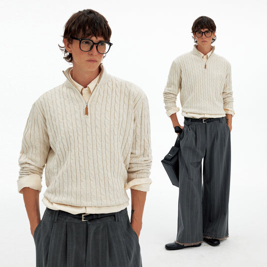 Cable-Knit Half-Zip Jumper